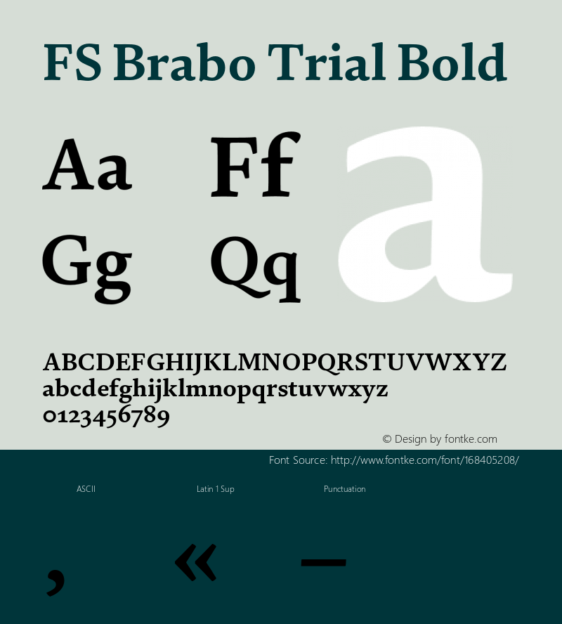 FS Brabo Trial Bold Version 1.002;PS 001.002;hotconv 1.0.88;makeotf.lib2.5.64775图片样张