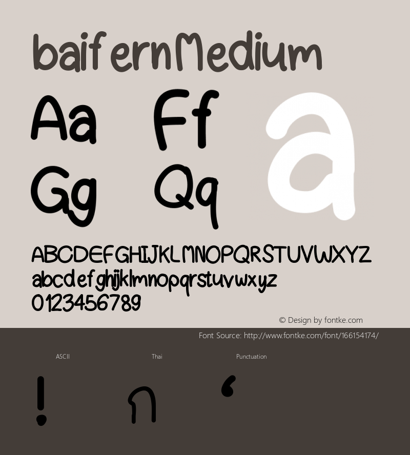 baifern Version 001.000 Font Sample