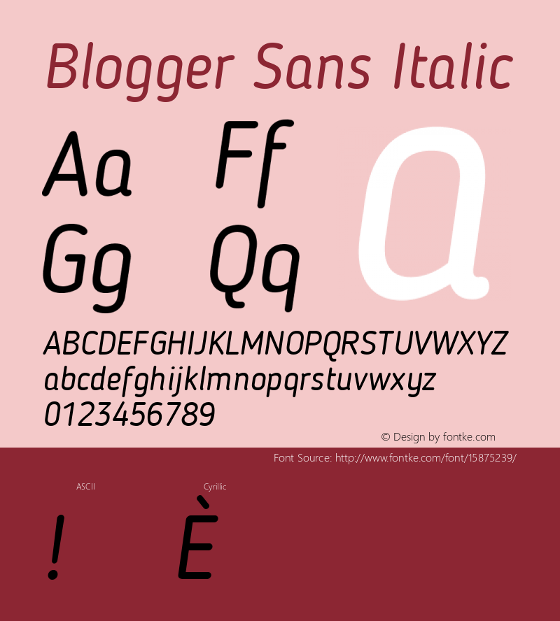 Blogger Sans Italic 1.21; CC 4.0 BY-ND; ttfautohint (v1.4.1) Font Sample