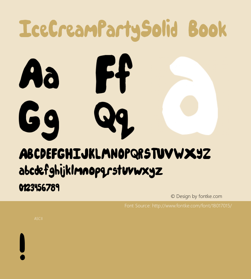 IceCreamPartySolid Book Version 1.00 February 27, 20 Font Sample