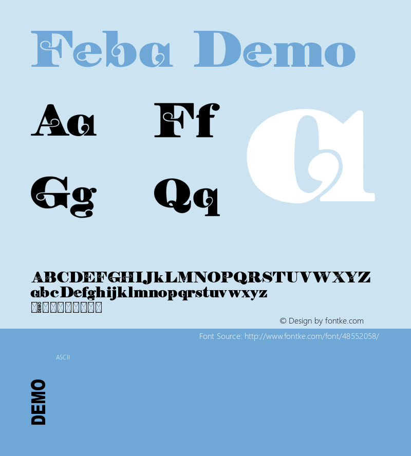 Feba Demo Version 1.00;December 14, 2019;FontCreator 11.5.0.2430 32-bit Font Sample