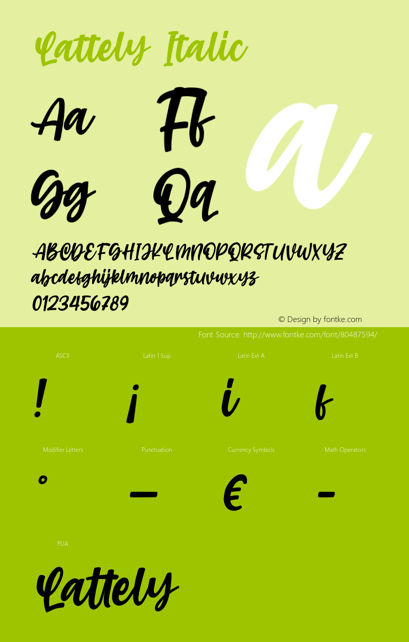 Lattely-Italic Version 1.000;PS 001.001;hotconv 1.0.56 Font Sample