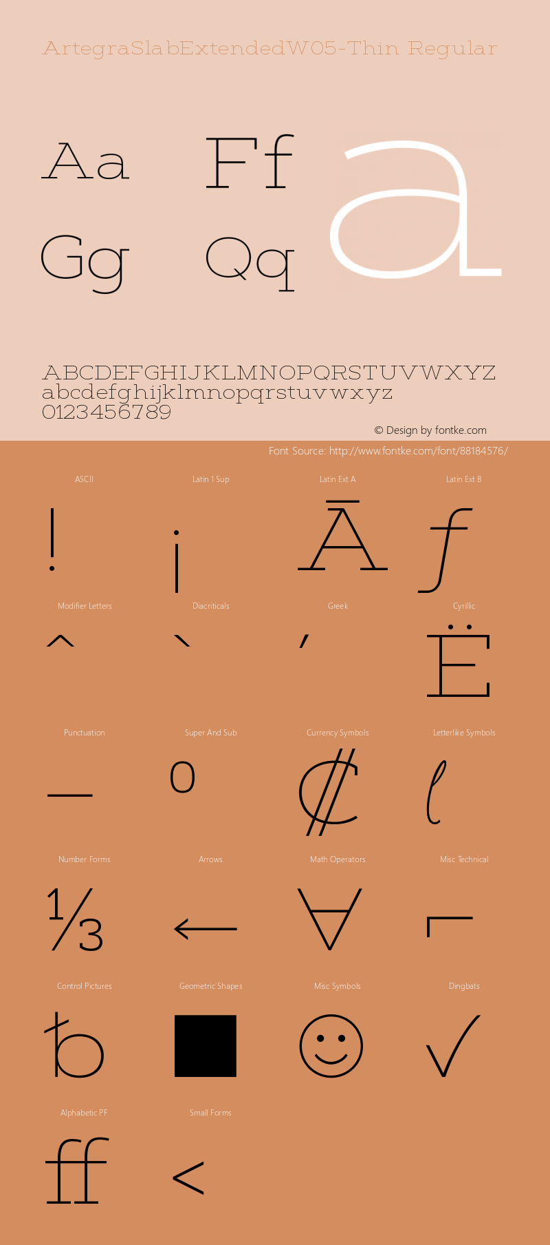 Artegra Slab Extended W05 Thin Version 1.001 Font Sample