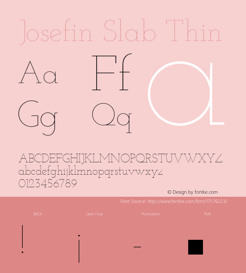 Josefin Slab Thin Version 1.000 Font Sample