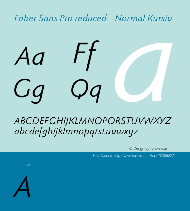Faber Sans Pro reduced 56 Normal Kursiv Version 4.013 Font Sample