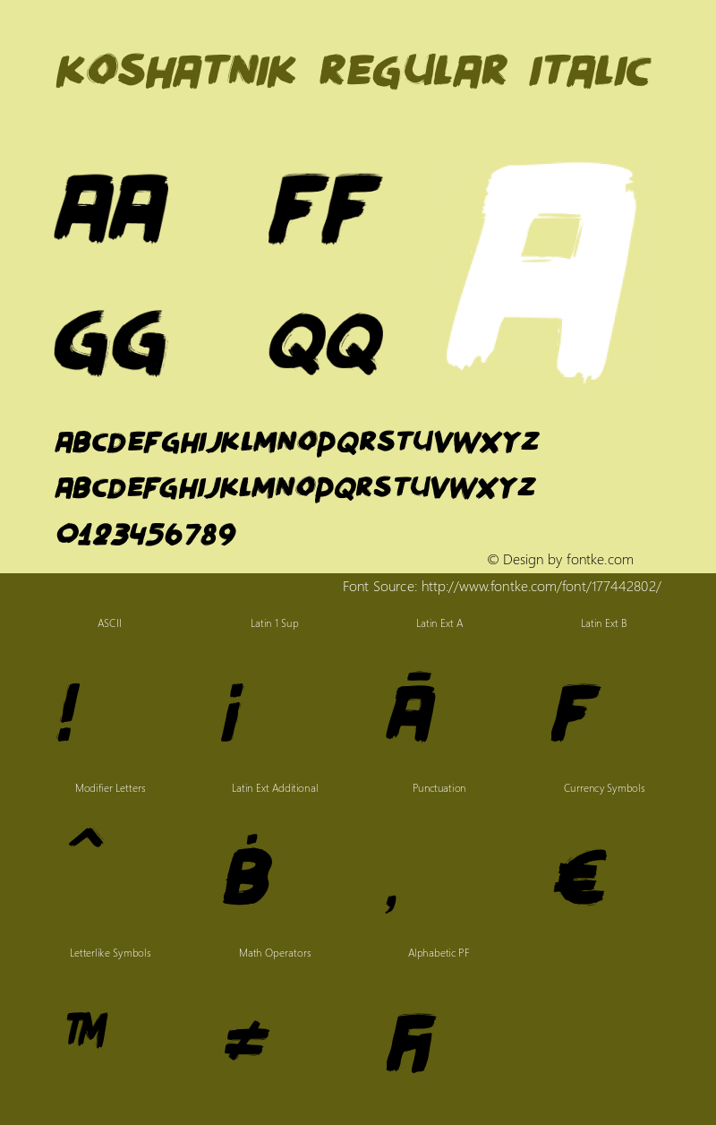 Koshatnik Italic Version 1.001 | web-TT图片样张