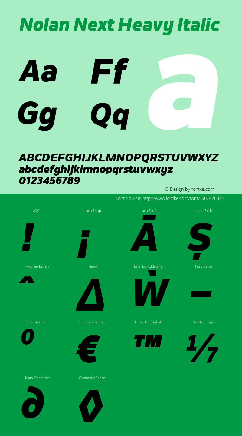 Nolan Next Heavy Italic 1.003 Font Sample