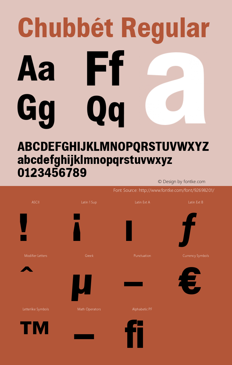 Chubbt W05 Regular Version 4.70 Font Sample