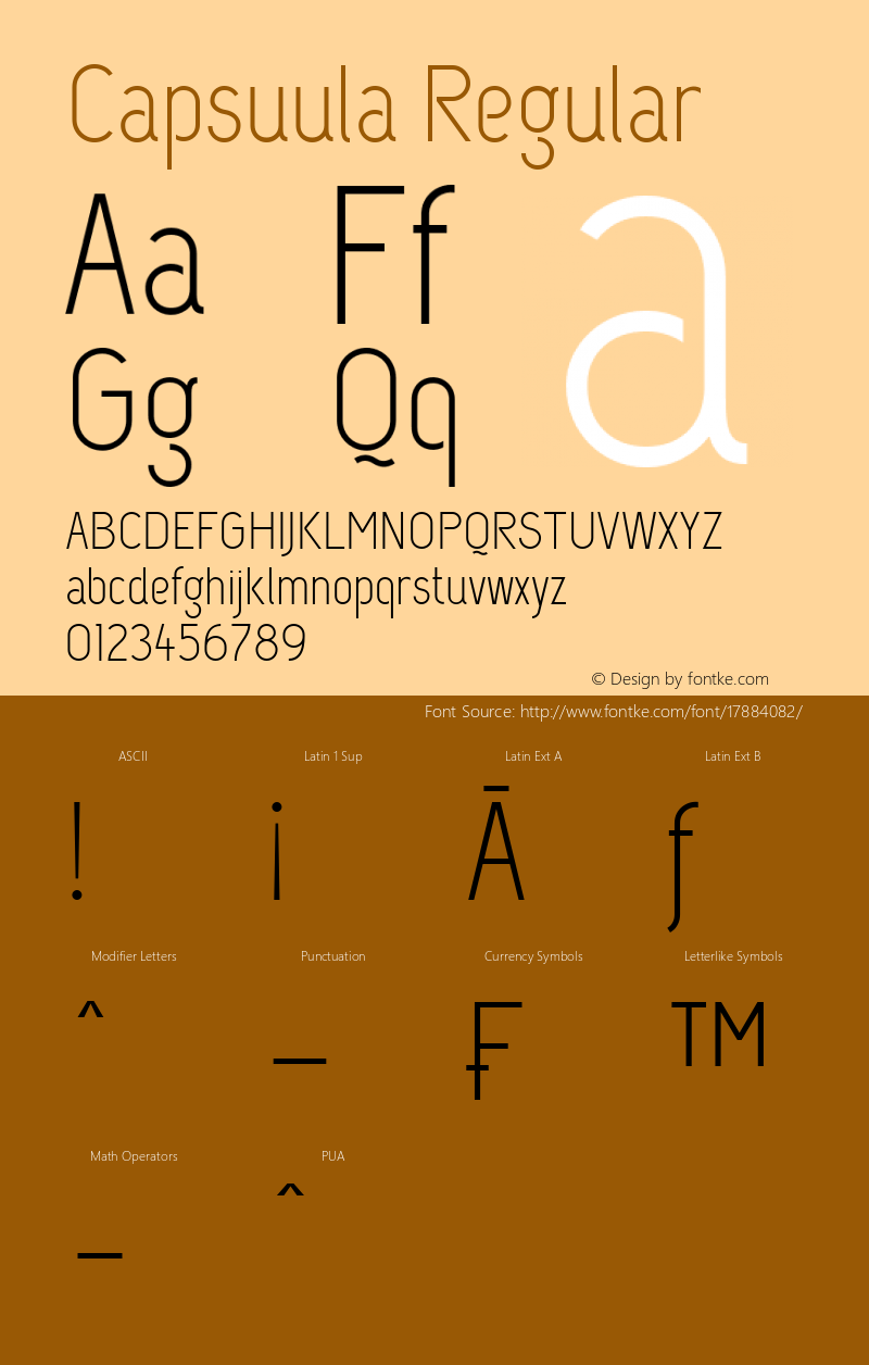 Capsuula Regular Version 1.002 2010 Font Sample