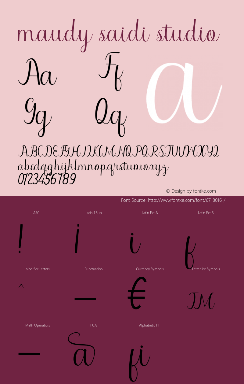 maudy-saidistudio Version 1.000 Font Sample