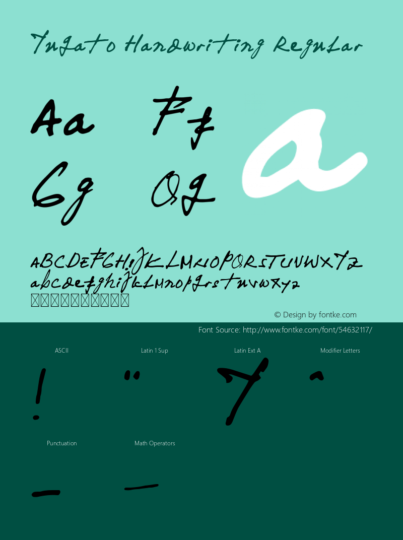 Yuqato Handwriting Version 1.002;Fontself Maker 3.4.0 Font Sample