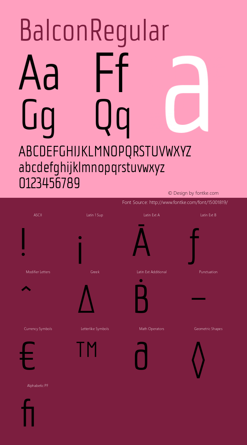 BalconRegular ☞ Version 1.000;com.myfonts.easy.tdf.balcon.regular.wfkit2.version.4hd8 Font Sample