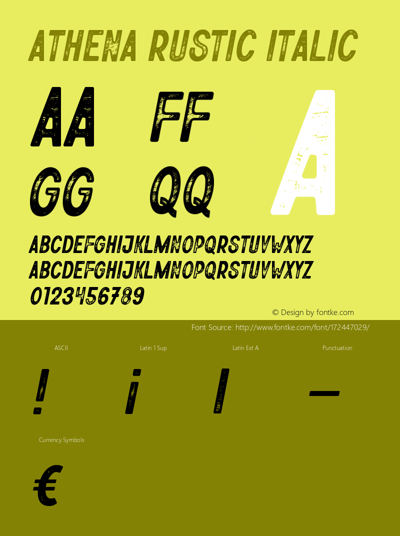Athena Rustic Italic Version 1.019;Fontself Maker 3.5.7图片样张
