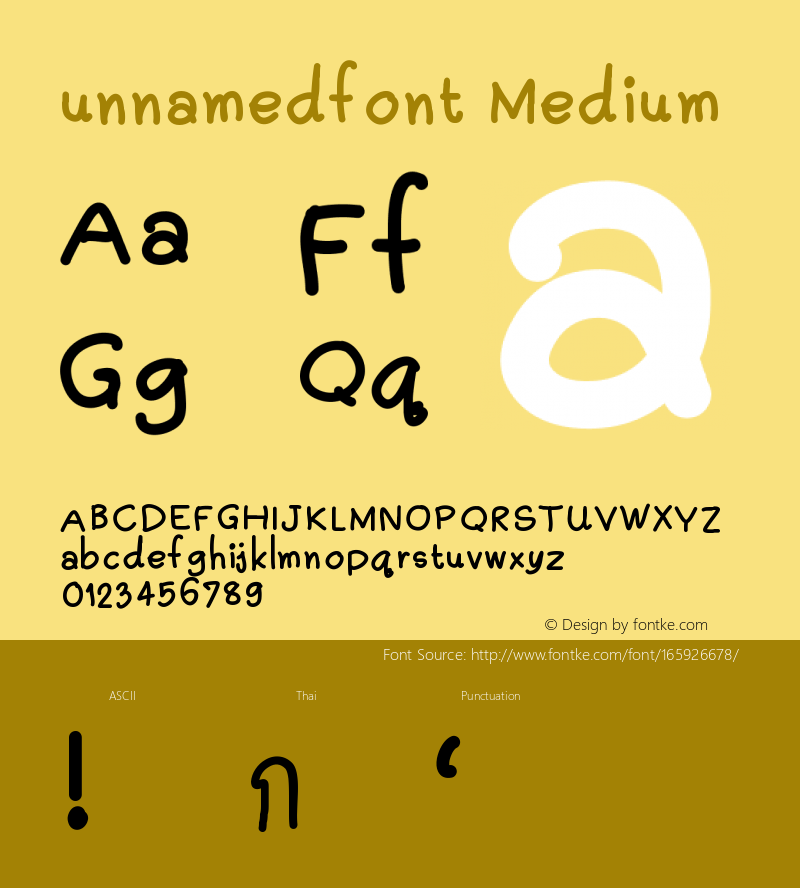 unnamedfont Version 001.000 Font Sample