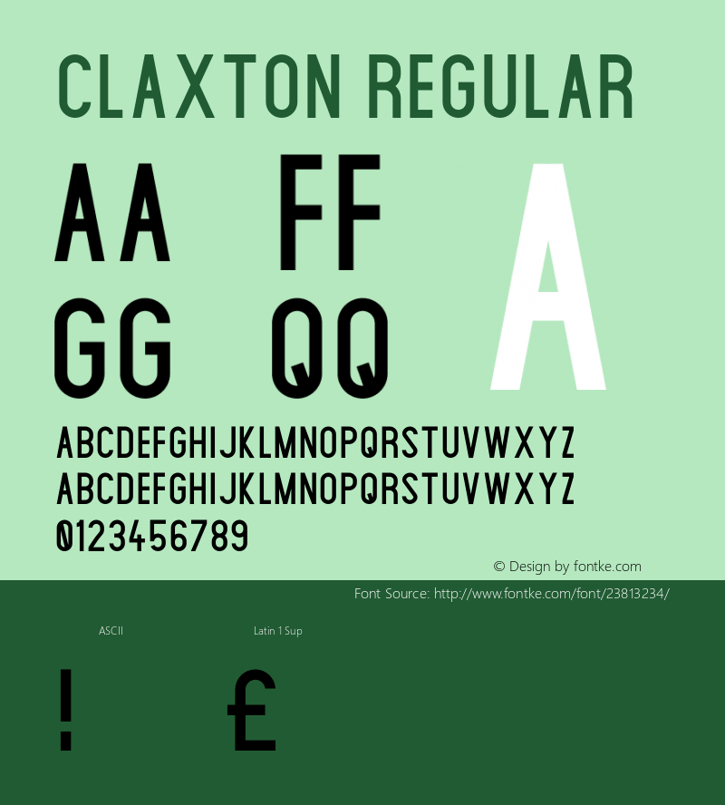 Claxton Version 1.002;Fontself Maker 2.0.4 Font Sample