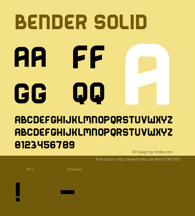 BenderSolid Version 1.200 Font Sample