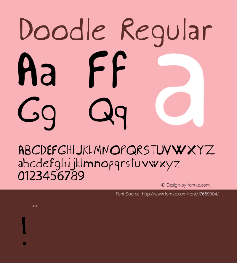 Doodle Regular Unknown Font Sample