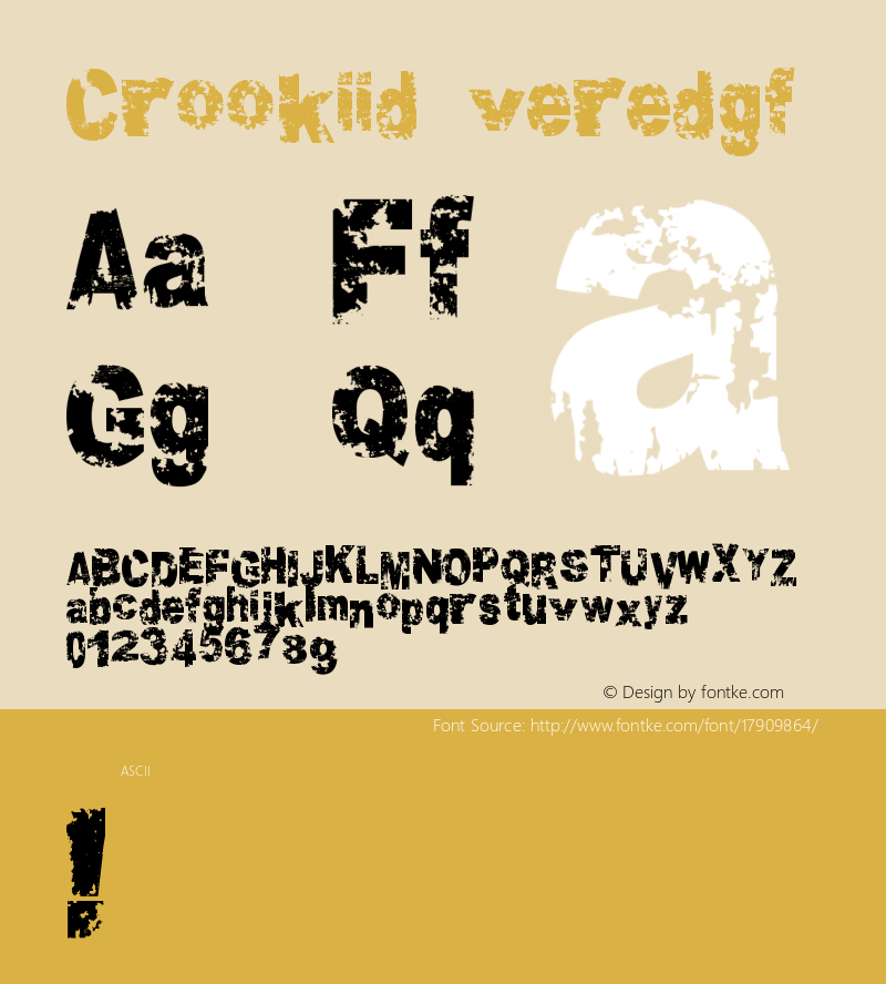 Crookiid veredgf Version Macromedia Fontograp Font Sample