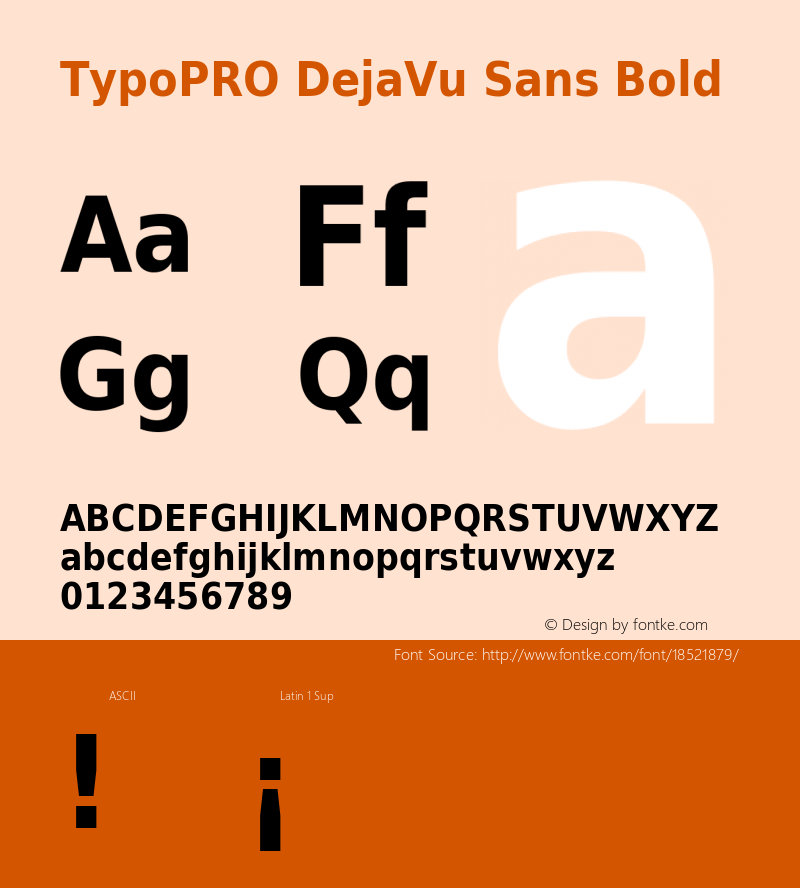 TypoPRO DejaVu Sans Bold Version 2.37 Font Sample
