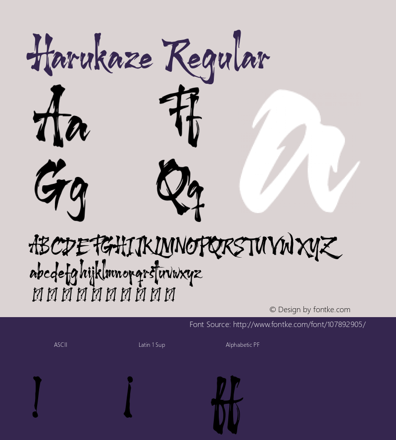 Harukaze-Demo Version 1.000 Font Sample