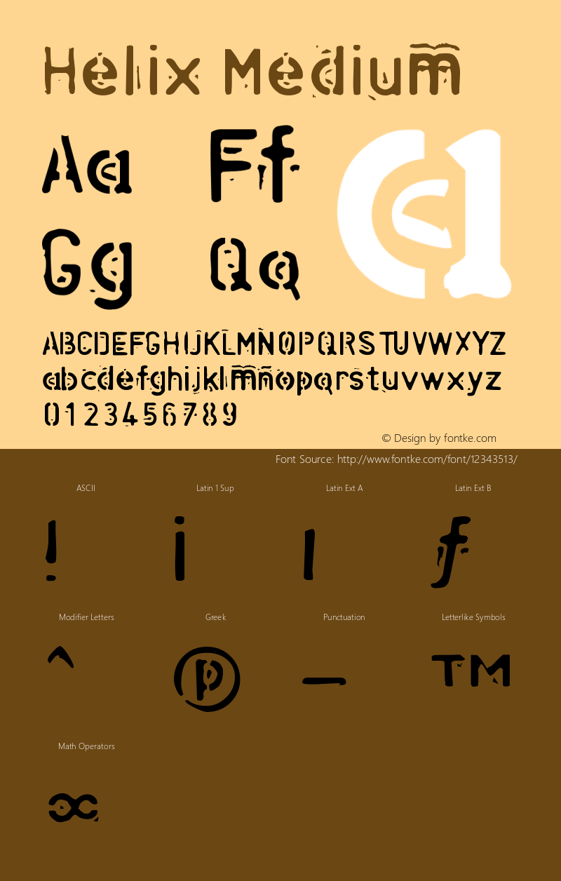 Helix Medium Version 001.000 Font Sample