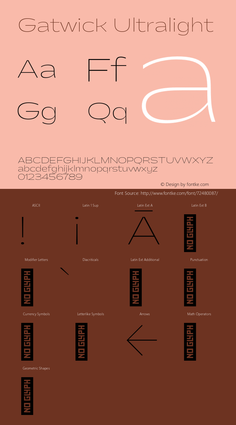 Gatwick Ultralight Version 1.000;hotconv 1.0.109;makeotfexe 2.5.65596 Font Sample