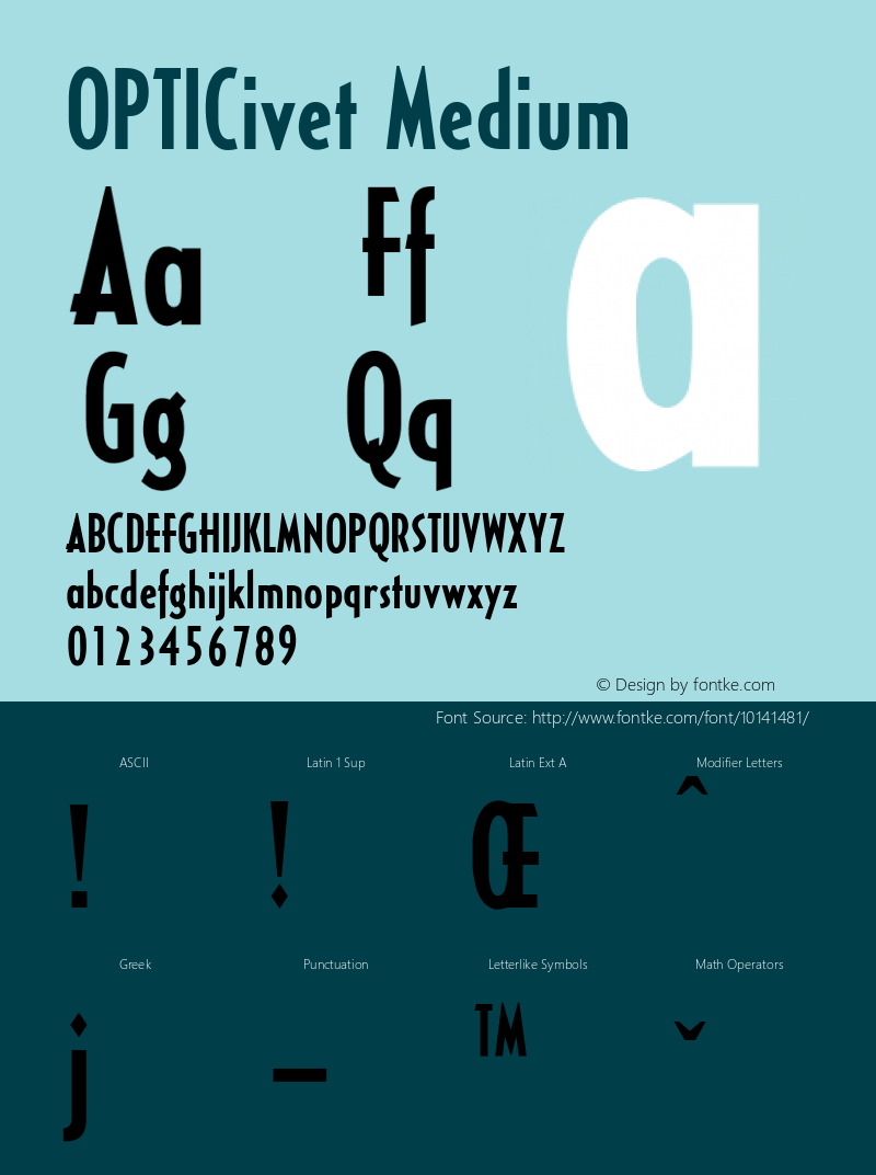 OPTICivet Medium 001.000 Font Sample