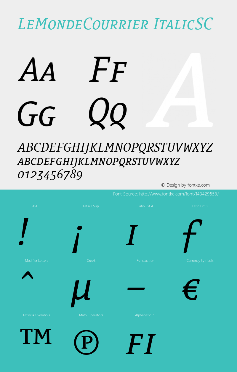 LeMondeCourrier Italic Small Caps Version 001.006 Font Sample