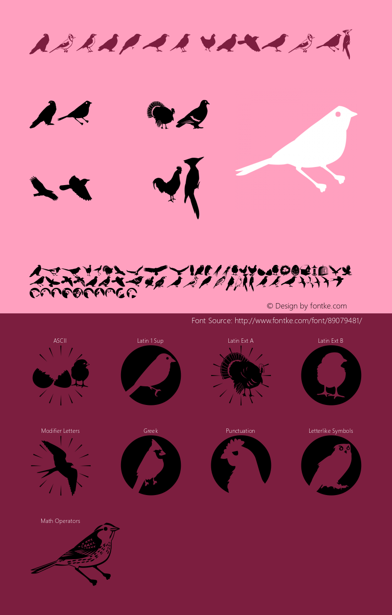 Altemus W05 Birds Version 4.10 Font Sample