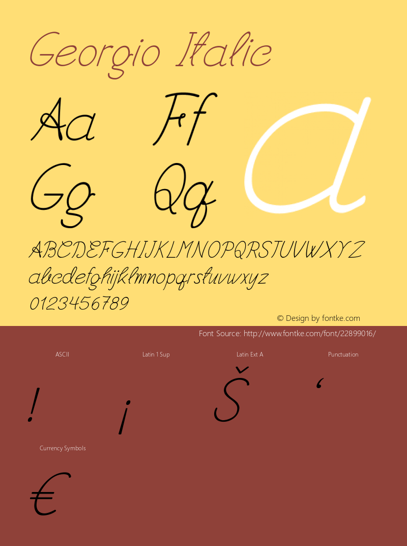 Georgio-Italic Version 1.000 Font Sample