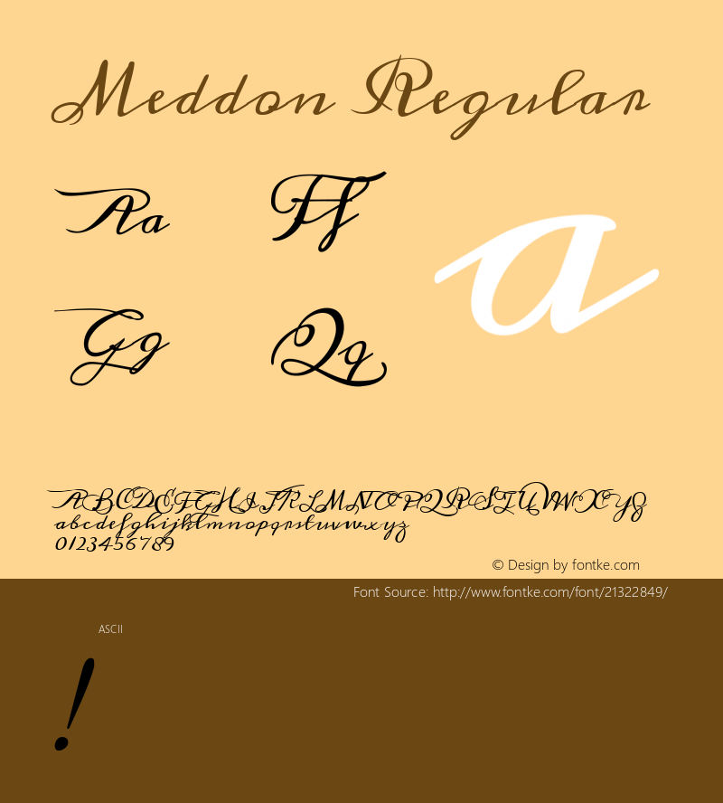 Meddon Regular  Font Sample