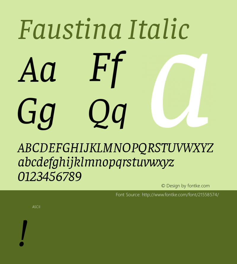Faustina Version 1.0 Font Sample