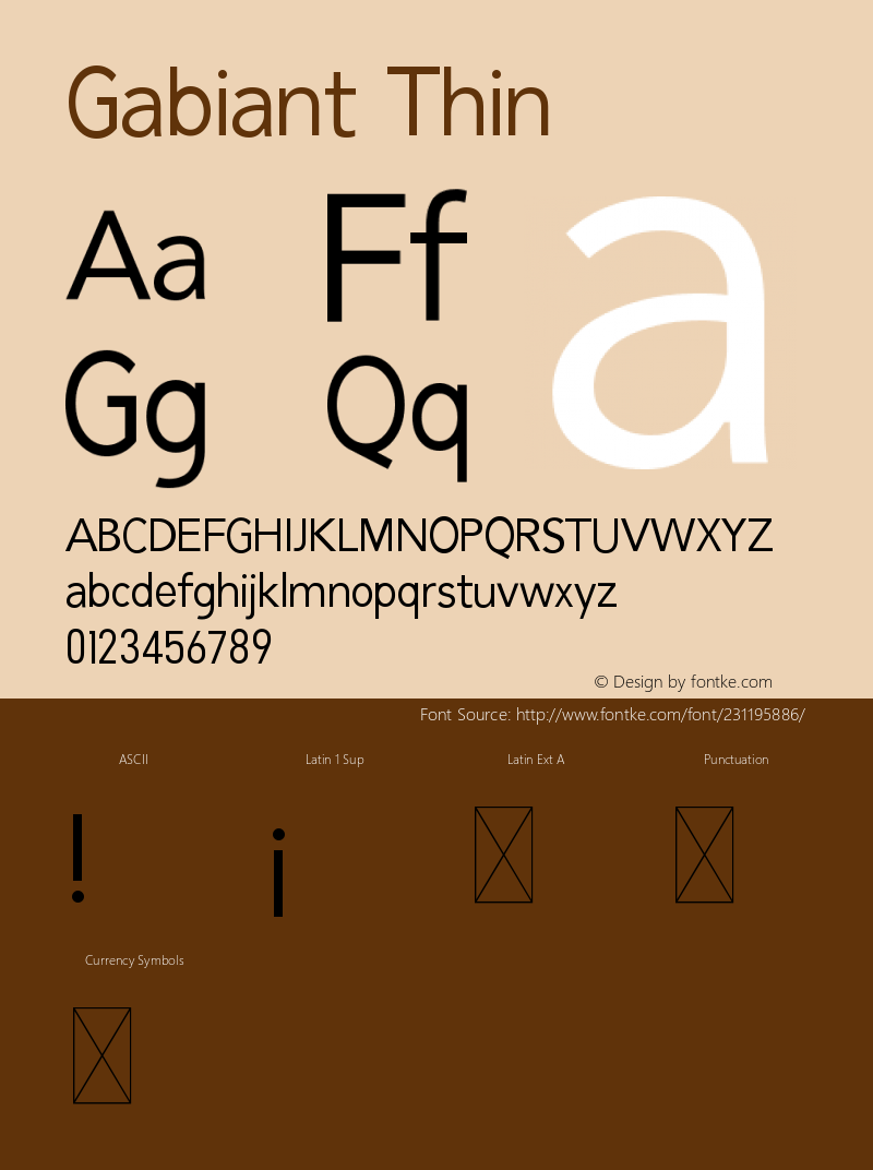 Gabiant-Thin Version 1.009;Fontself Maker 3.5.7图片样张