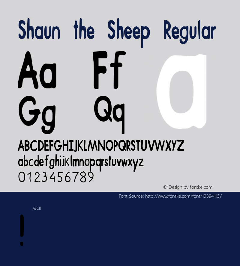 Shaun the Sheep Regular Version 1.006 Font Sample