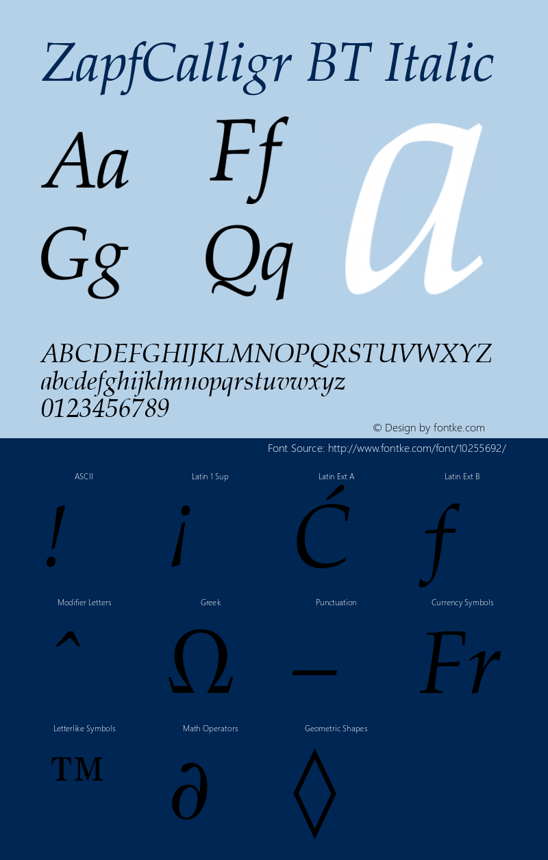 ZapfCalligr BT Italic mfgpctt-v1.52 Monday, January 25, 1993 12:01:55 pm (EST) Font Sample