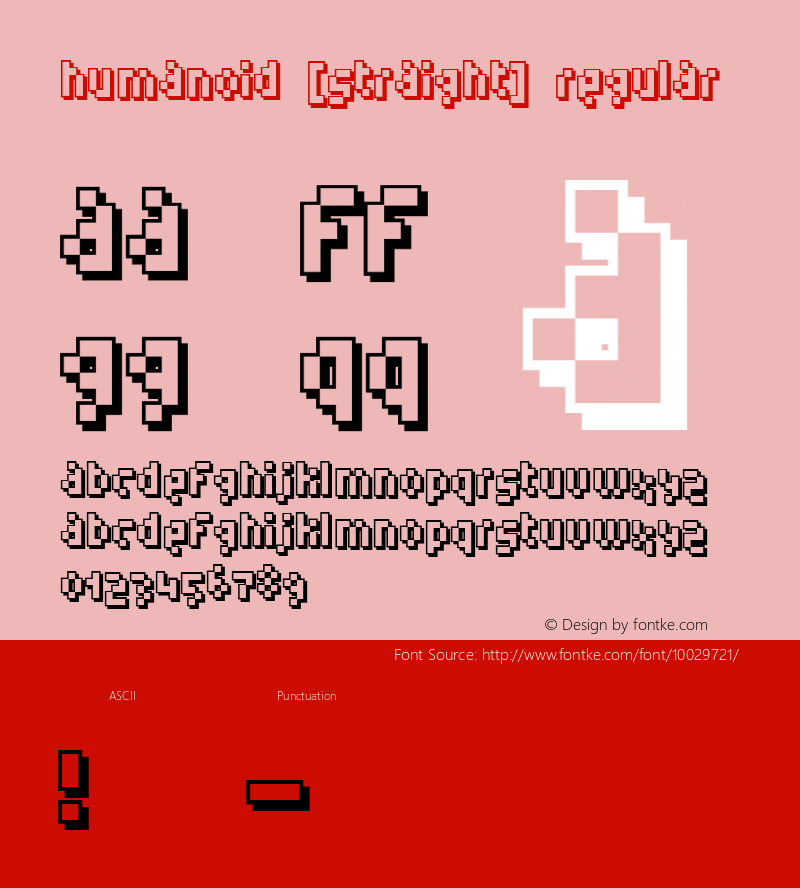 Humanoid [straight] Regular 1.0 Font Sample