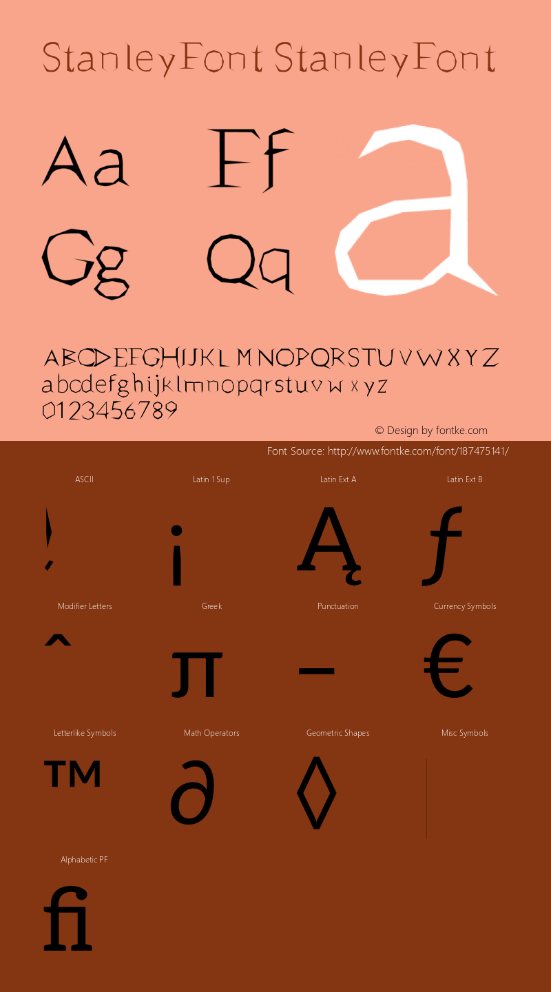 StanleyFont StanleyFont Version 1.00;October 28, 2021;FontCreator 12.0.0.2555 64-bit图片样张