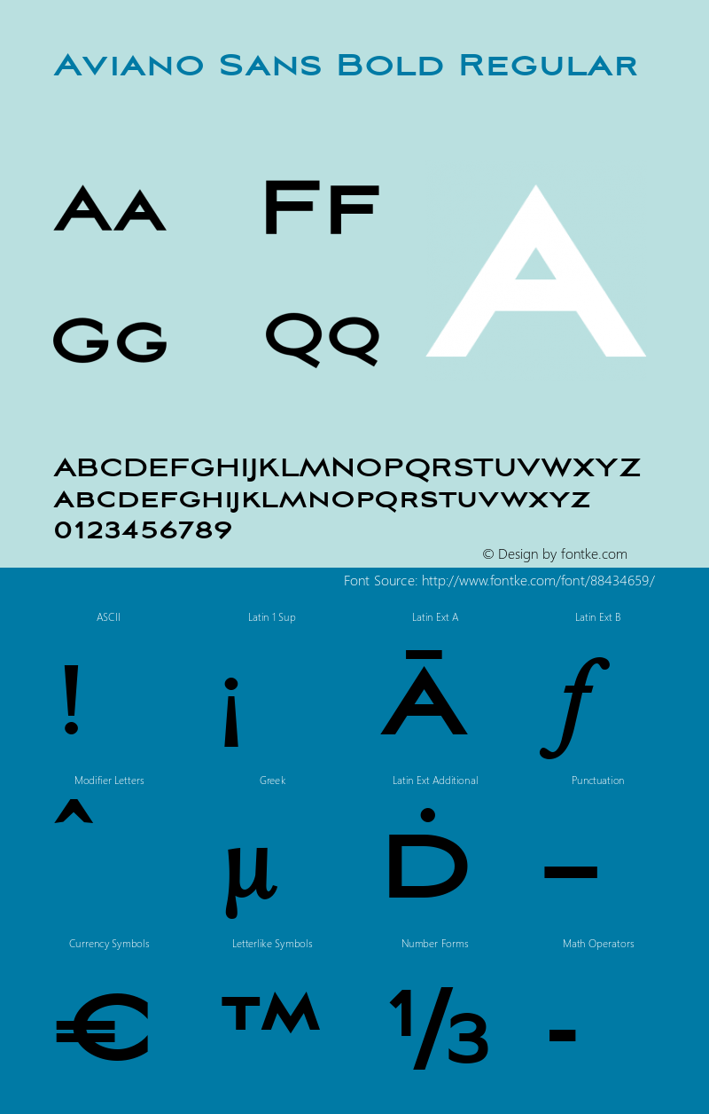 Aviano Sans W05 Bold Version 1.000 2007 initial release Font Sample