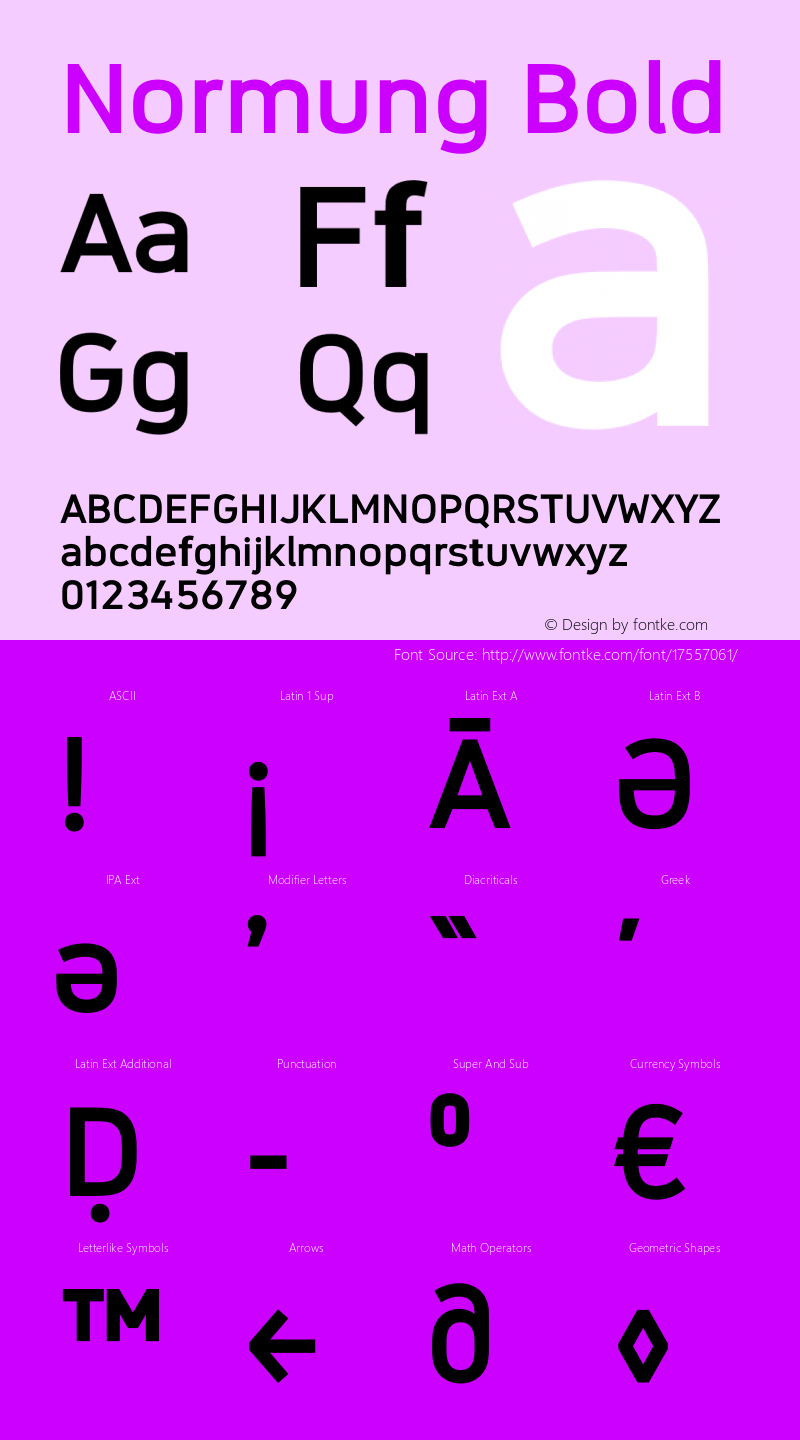 Normung Bold Version 2.0.2 Font Sample