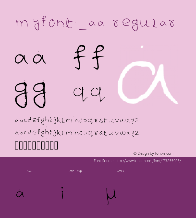 Myfont_aa Regular Version 001.001图片样张