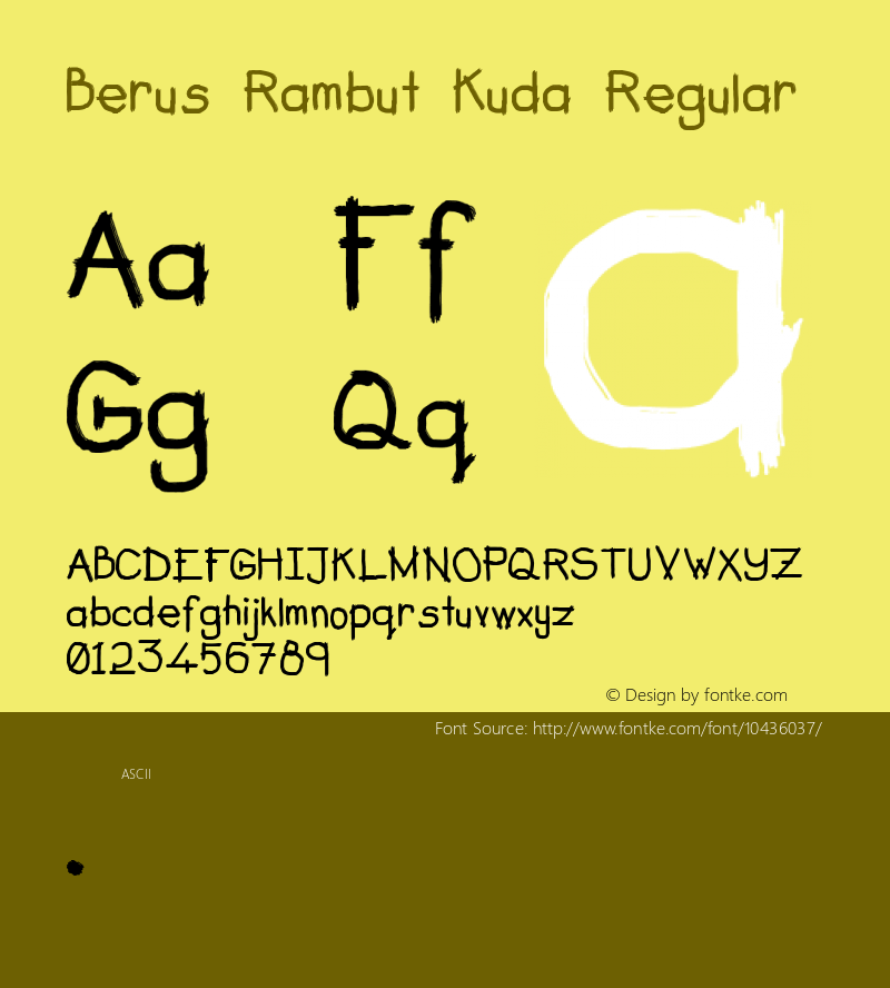 Berus Rambut Kuda Regular Version 001.000 Font Sample