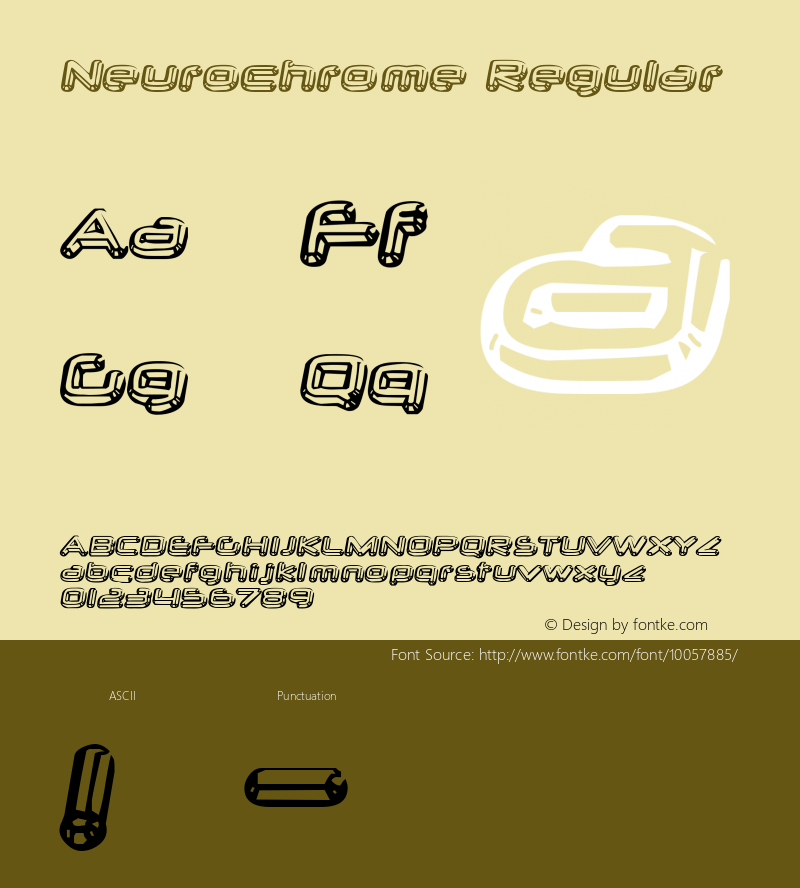 Neurochrome Regular Macromedia Fontographer 4.1 10/8/97 Font Sample