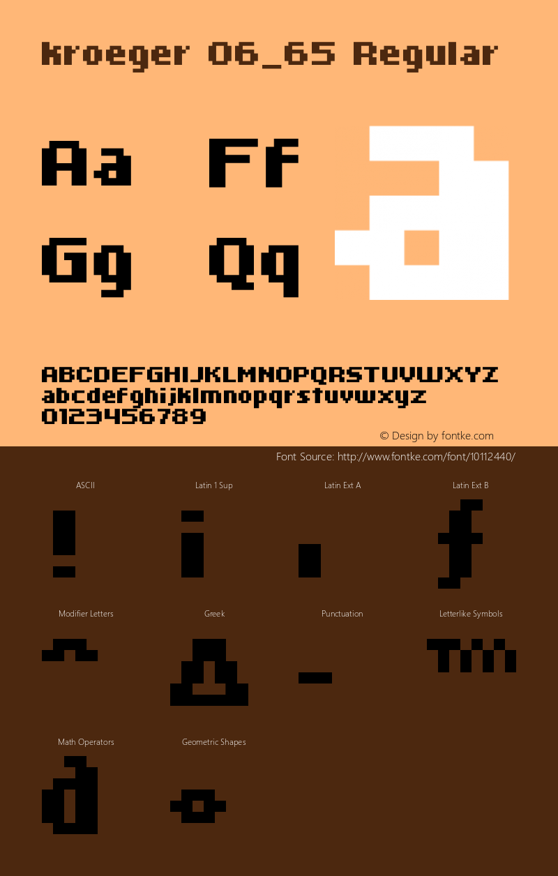 kroeger 06_65 Regular Macromedia Fontographer 4.1.4 11/11/02 Font Sample