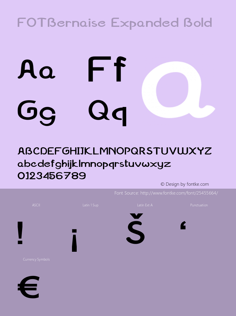 FOTBernaise-ExpandedBold Version 1.000 Font Sample