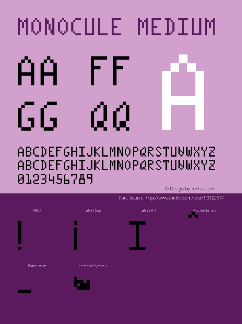 Monocule Medium Version 001.000 Font Sample