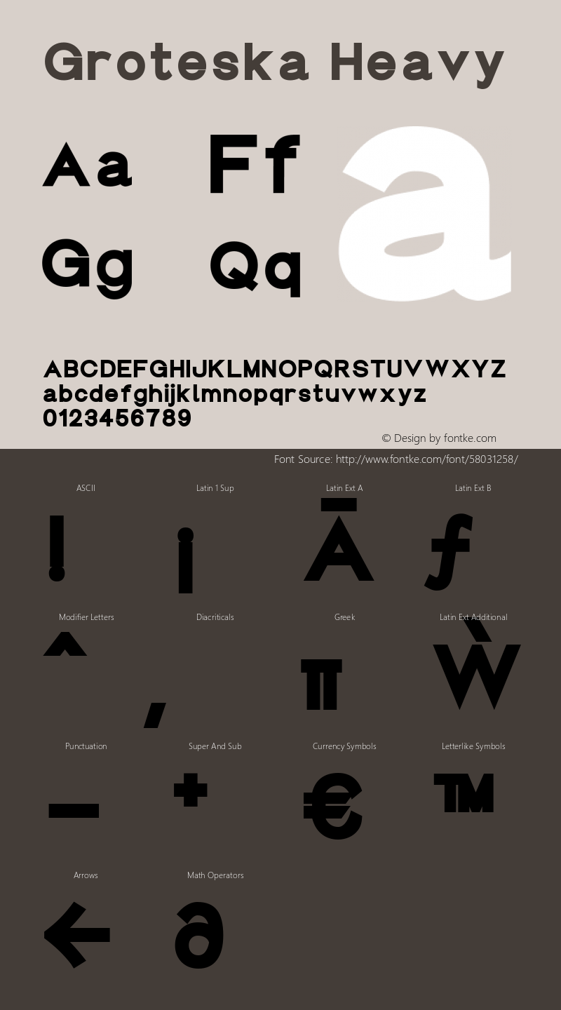 Groteska Heavy Version 1.000 Font Sample