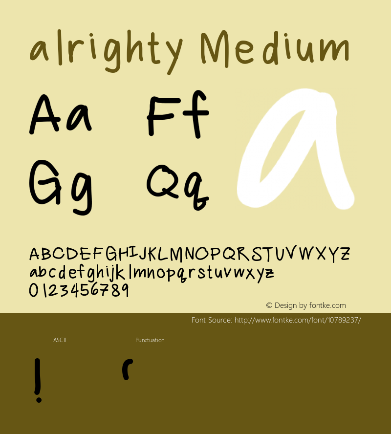 alrighty Medium Version 001.000 Font Sample