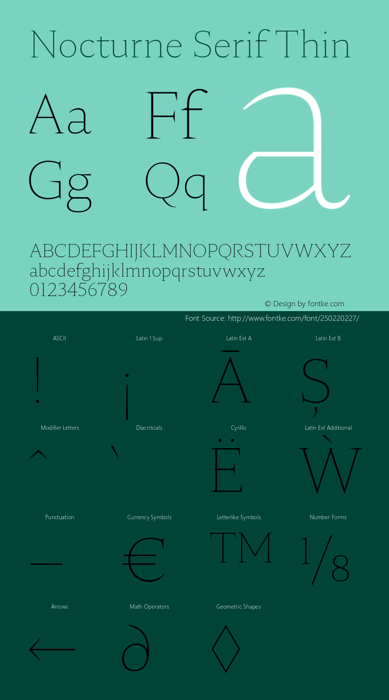 Nocturne Serif Thin Version 1.000;PS 001.000;hotconv 1.0.88;makeotf.lib2.5.64775图片样张