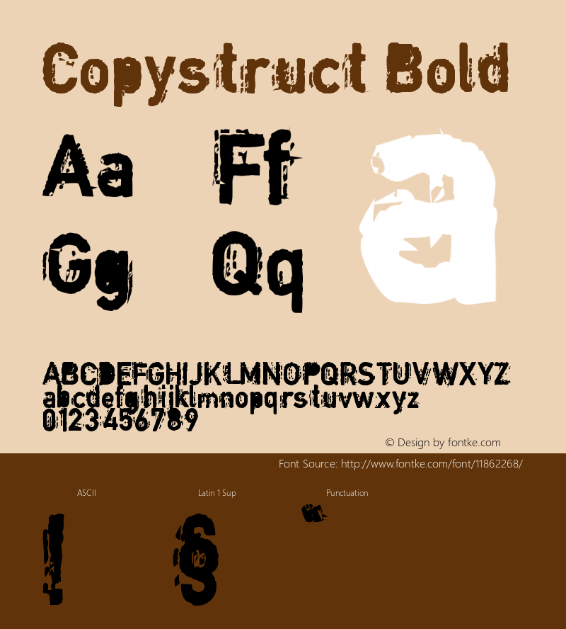 Copystruct Bold Version Macromedia Fontograp Font Sample