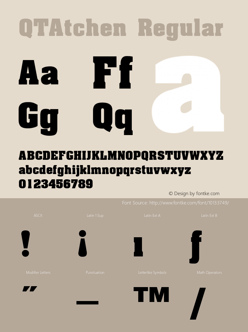 QTAtchen Regular QualiType TrueType font  9/18/92 Font Sample